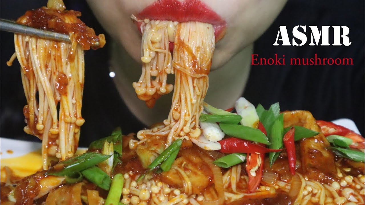 ASMR SPICY ENOKI MUSHROOM (COOKING&EATING SOUND)ASMR INDONESIA YouTube
