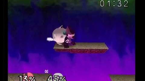 SSB N64 - Polygon (Ness) vs. Jigglypuff - Battlefield