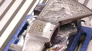 Engraving A Viking Harbor Freight battle Hatchet done