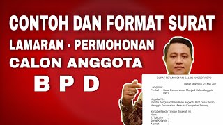 CONTOH SURAT LAMARAN CALON ANGGOTA BPD CONTOH SURAT LAMARAN CALON ANGGOTA BPD