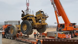 Lift And Transport The Caterpillar 777B Dumper With Terex Crane AC200-1 - Poultidis SA