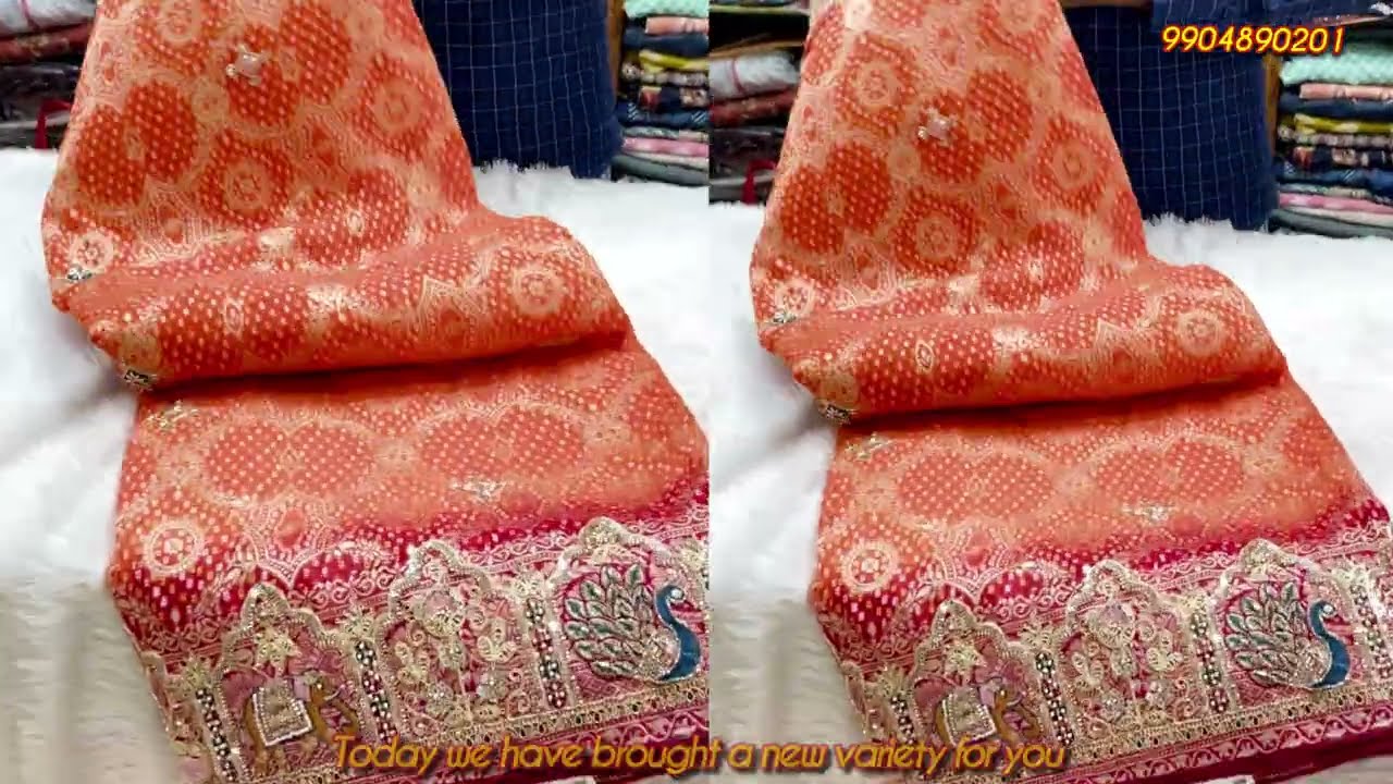 Janglo bandhani saree | handwork Janglo bandhani saree |wedding saree collection 