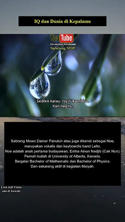 IQ dan Dunia di Kepalamu-Sabrang MDP # #sabrang #maiyah #universitaskehidupan #shorts