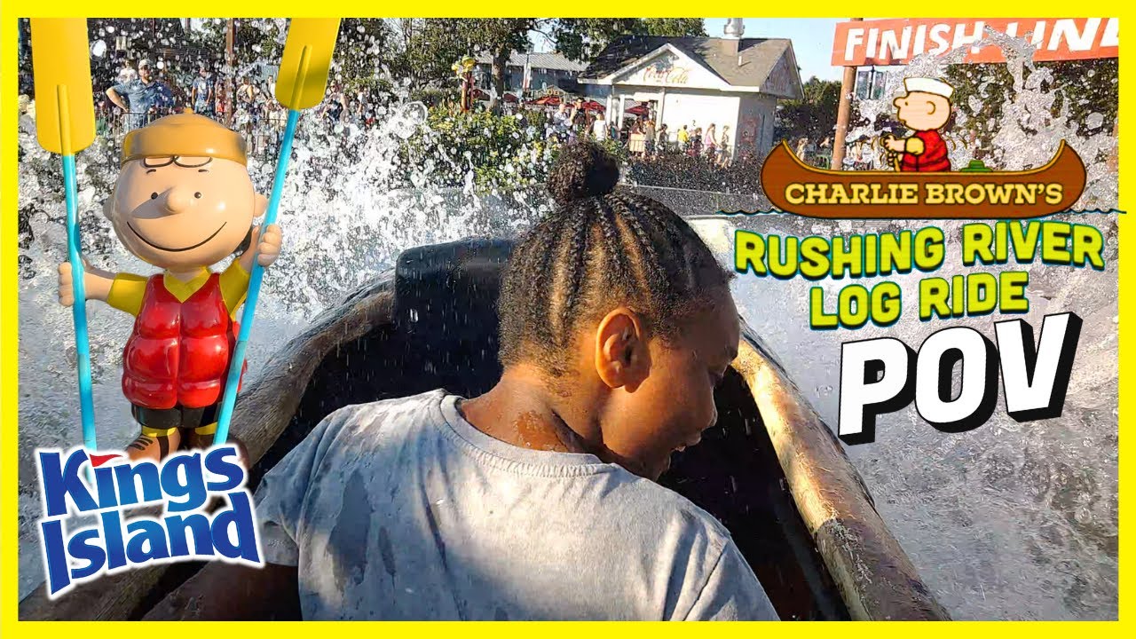 🎢💦 Charlie Brown’s Rushing River Log Ride POV at Kings Island! 🌲🌊 - YouTube