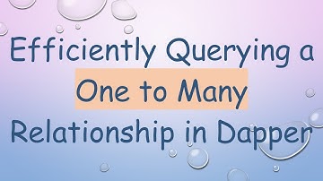 Efficiently Querying a One to Many Relationship in Dapper