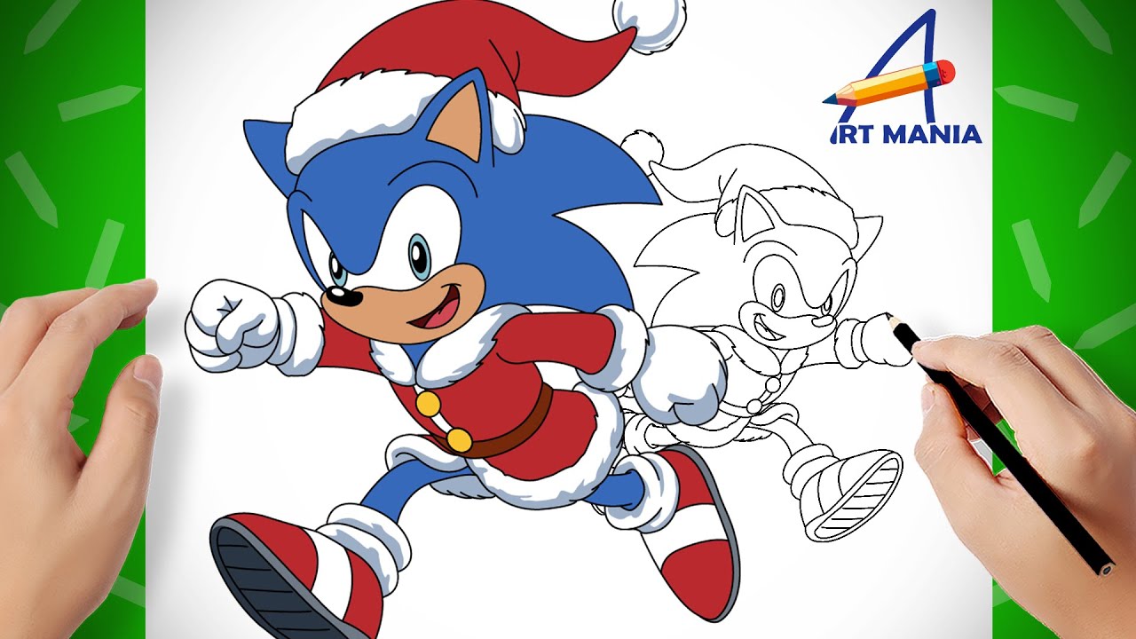 How to Draw Sonic Christmas Hedgehog – Easy Step-by-Step Holiday Drawing