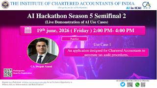 AI Hackathon Season 5 Semi-Final 2 UC O1 CA to automate tax audit procedures by CA. Deepak Anand