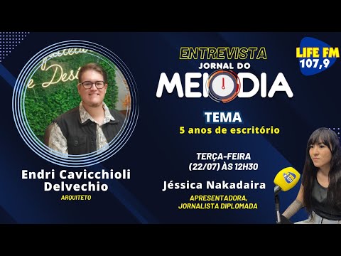 O Jornal do Meio-Dia recebe Endri Cavicchioli Delvechio, Arquiteto.