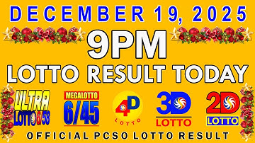 9pm Lotto Result Today PCSO December 19 2025