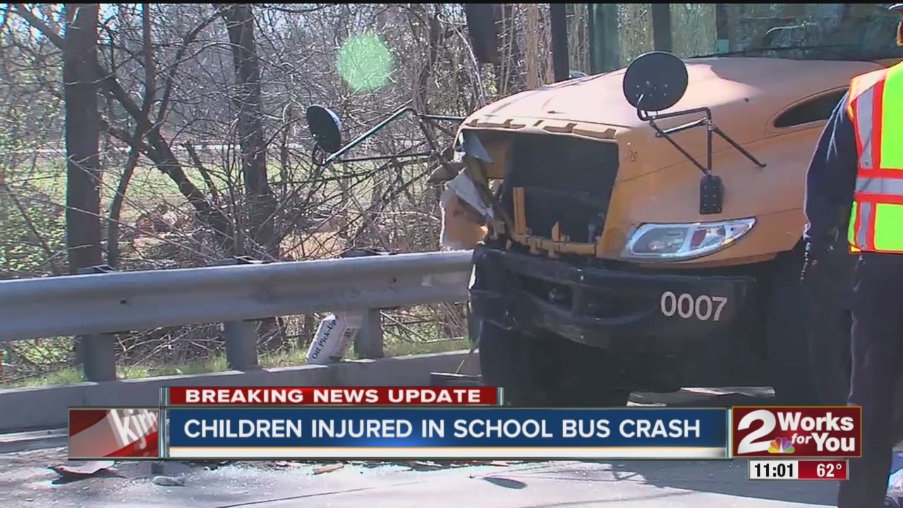 Children injured in school bus crash - YouTube