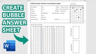 How to Create Bubble Answer Sheet in Ms word 365