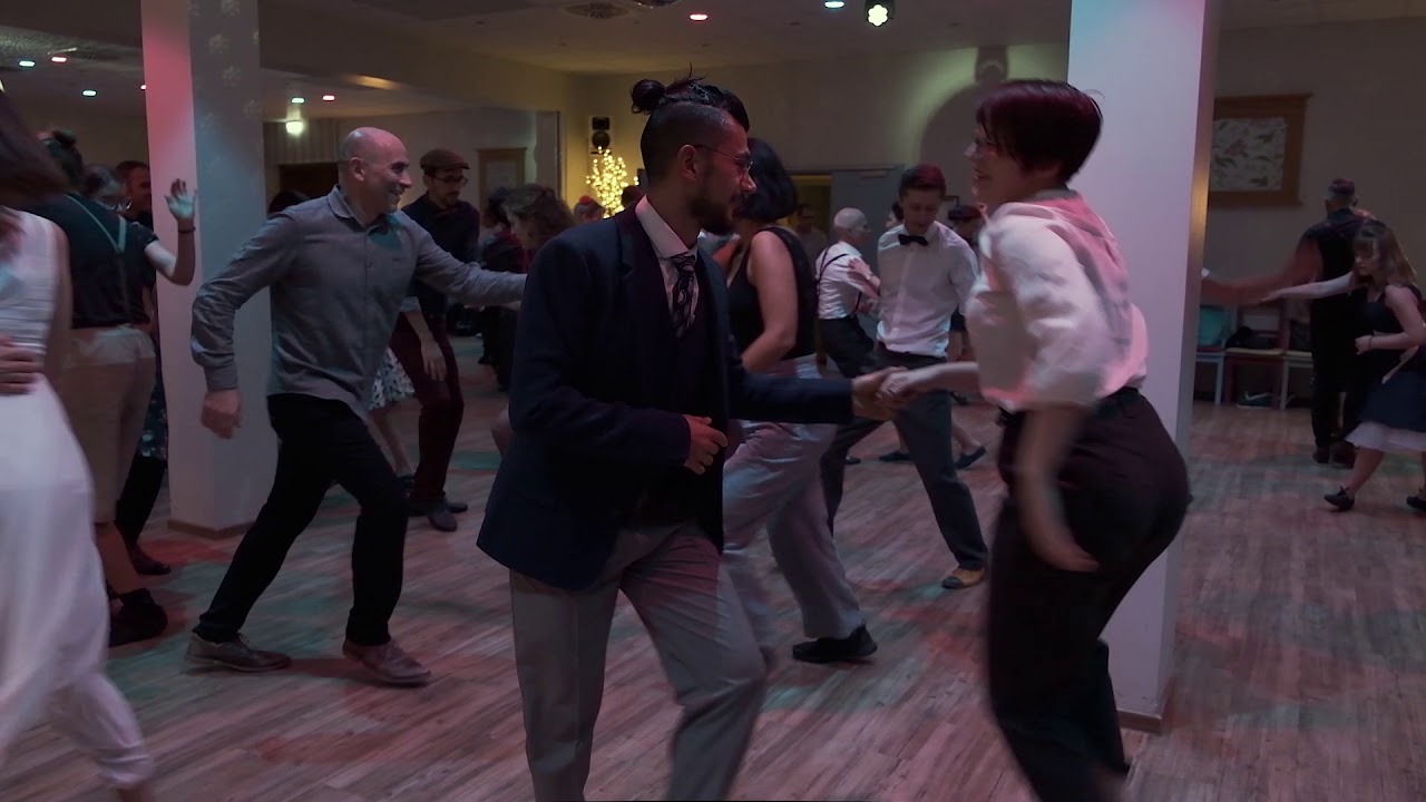 Kris and Ali Lindy hop social dancing to It's Only a Paper Moon