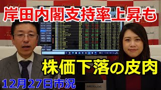 2021年12月27日【岸田内閣支持率上昇も株価下落の皮肉】（市況放送【毎日配信】）