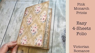 Make a Simple Junk Journaling Folio Using Just 4 Sheets of Cardstock, Craft Along with Pink Monarch