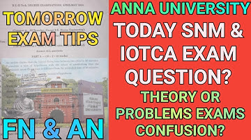 Anna University Today SNM & IoTCA Exam Question ⁉️ | Engineering Tomorrow Exam Tips 🔥 | r2021 | AU