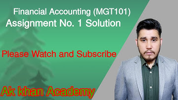 Financial Accounting (MGT101) Assignment no.1 Solution spring 2023