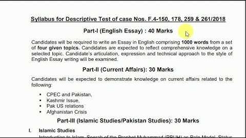 Syllabus for Descriptive Test. Complete video on Descriptive test for FIA & Custom Intelligence.