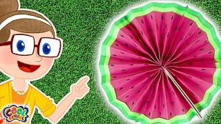 😎 KEEP COOL w/ a DIY Watermelon Summer Fan! 🍉 Crafty Carol Crafts for Kids 🎨 Cool School