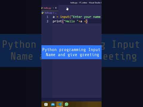 Python Input()function| Very simple code explained.#pythonprogramming# ...