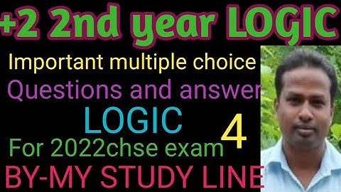 #Important Multiple Choice logic questions #+2 2nd year LOGIC #one mark LOGIC questions