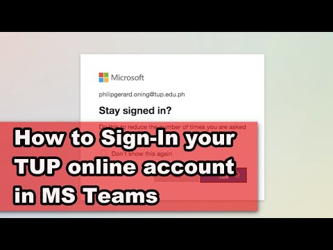 How to log in your TUP online student account in MS Teams 2020