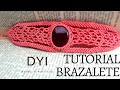 como hacer un brazalete con piedra#2/ DIY pulsera tutorial tejer macramé
