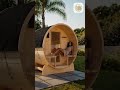 Outdoor Indoor Finland Pine Wet Dry Barrel Sauna 3-5 Person Front Porch Canopy 4.5 Kw ETL Certifi...