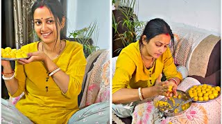 Easy Besan Ladoo Recipe घर पर बनाये | House Cleaning Vlog Indian Mom Saree | Indian Vlog #housewife