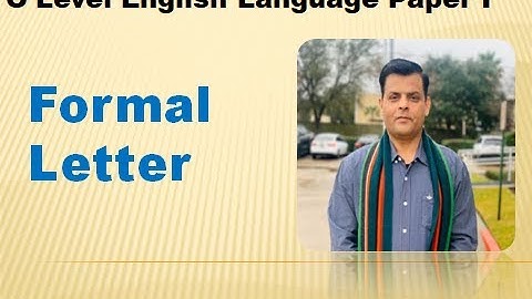 Formal Letter - O Level English Language