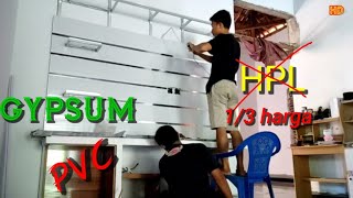 membuat backdrop dari PVC dan gypsum || video timelapse