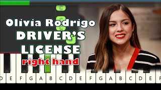 Olivia Rodrigo - Driver's License (Right Hand Easy Piano Tutorial)