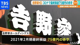 吉野家ＨＤ決算 コロナ影響で７５億円の最終赤字に転落