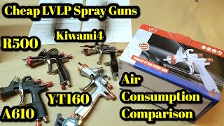 LVLP Spray Guns Air Consumption review,  YT160 R500 A610 & Kiwami4,  For Small Compressors Rongpeng