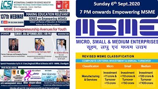 Making Education Relevant-MSME Entrepreneurship Avenues for Youth by ICSI on , 6th Sept. 2020 screenshot 5
