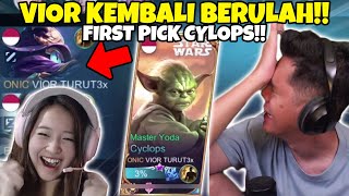 VIOR BER-ULAH LAGI!! FIRST PICK CYCLOPS Bikin Gw GIL4A4AA!! - Mobile Legends