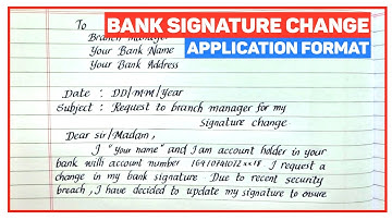 Application For Bank Signature Change In English