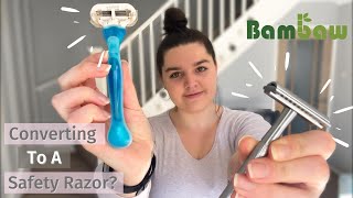 SAFETY RAZORS for Beginners // Bambaw Review on LONG Hair  + Pros of Switching to Zero Waste Shaving