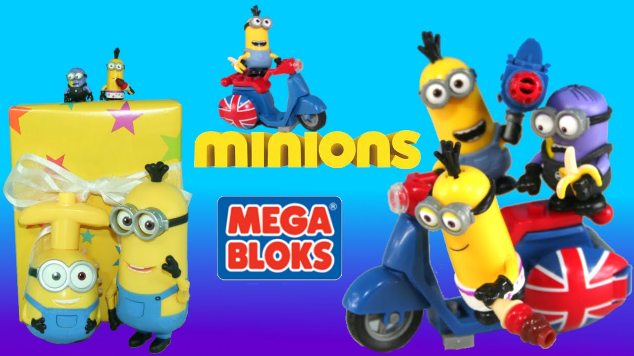 NEW Mega Bloks Minions Movie Set Scooter Escape 38 Pieces Vespa Blocks British 