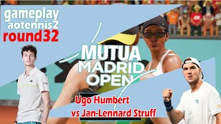 Ugo Humbert        vs Jan-Lennard Struff     🏆 ⚽ Madrid  Open (04\/28\/2024) 🎮 gameplay AO  2