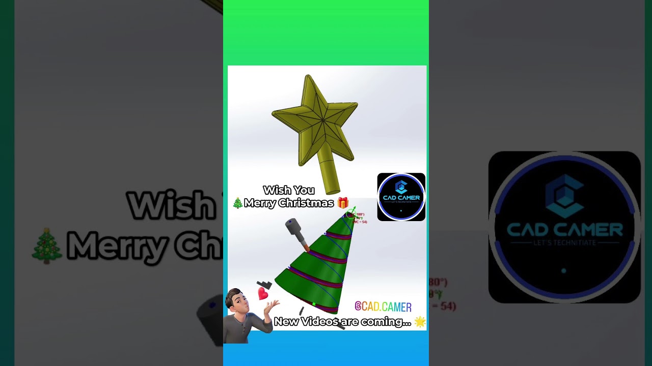 Wish You Merry Christmas 🎄🎁🌟 #christmas #cad #shorts #cnc #cam #engineering #mech #tech #machine