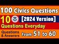 10 Questions [ from 51to 60]  from 100 Civics Questions for U.S Citizenship Interview [2022✅✅]