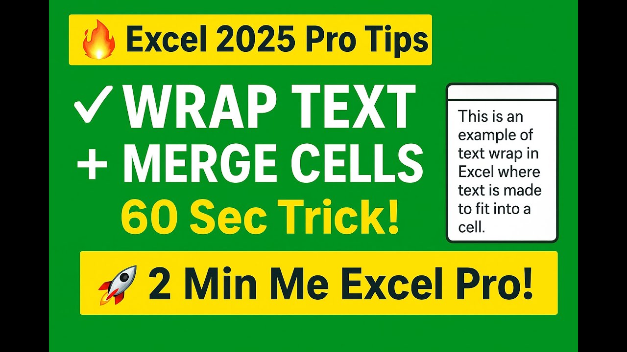 Excel Me Wrap Text & Merge Cells Ka Asan Tareeqa | Pro Data Formatting Tips 2025