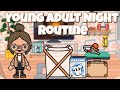 Young Adult Productive Night Routine💻 | Toca life world