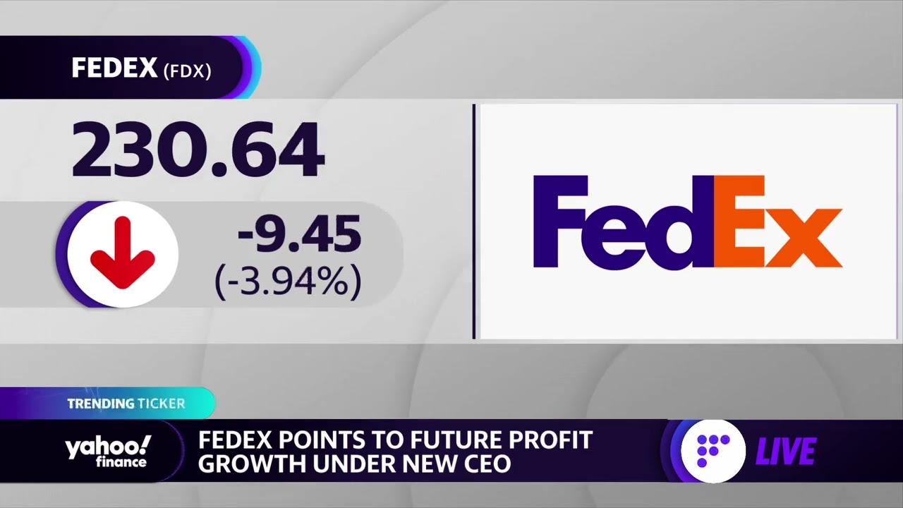 FedEx stock dips as the company touts future profit growth plans - YouTube