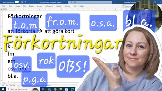 Vanliga svenska förkortningar med exempel