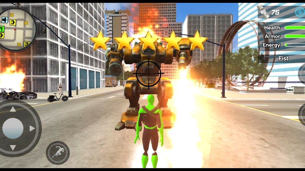 Rope Spider Ninja Hero City Gangster Battle - Frog Stranger Open City Simulator Battle | GamePlay