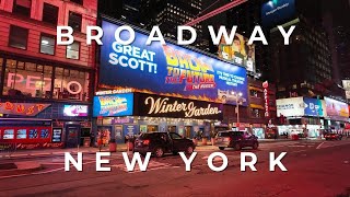4K Broadway Manhattan at Night New York Walking Tour