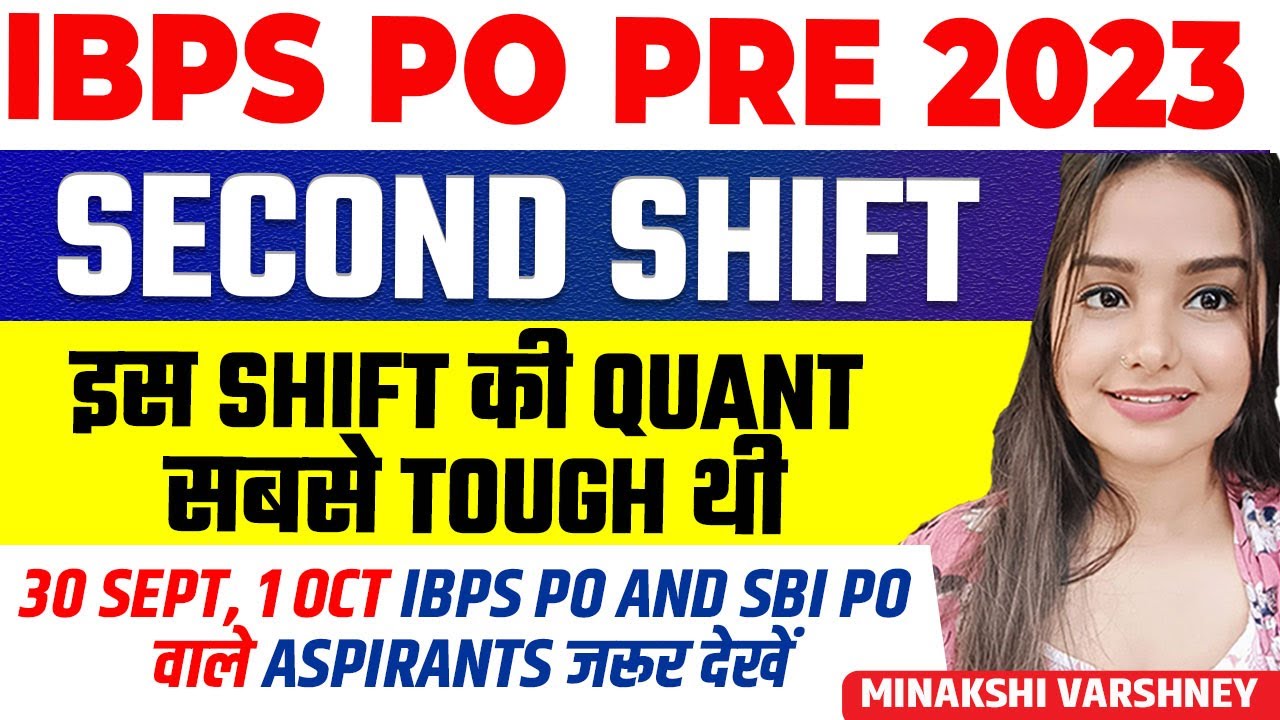 IBPS PO Prelims Shift 2 | Quant Memory Based Paper | Minakshi Varshney ...