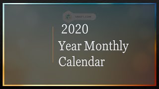 2020 Year Monthly Calendar News