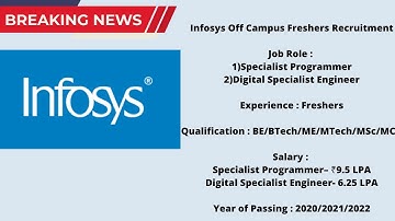 Infosys off Campus for 2022|✨|WATCH THE VIDEO FULLY |😊JOBS IN INDIA